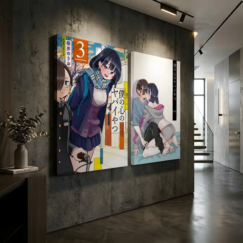 AnimeThe Dangers In My Heart Framed Wall Painting Canvas Wall Art Inner Frame Waterproof Home Decor For Living Room