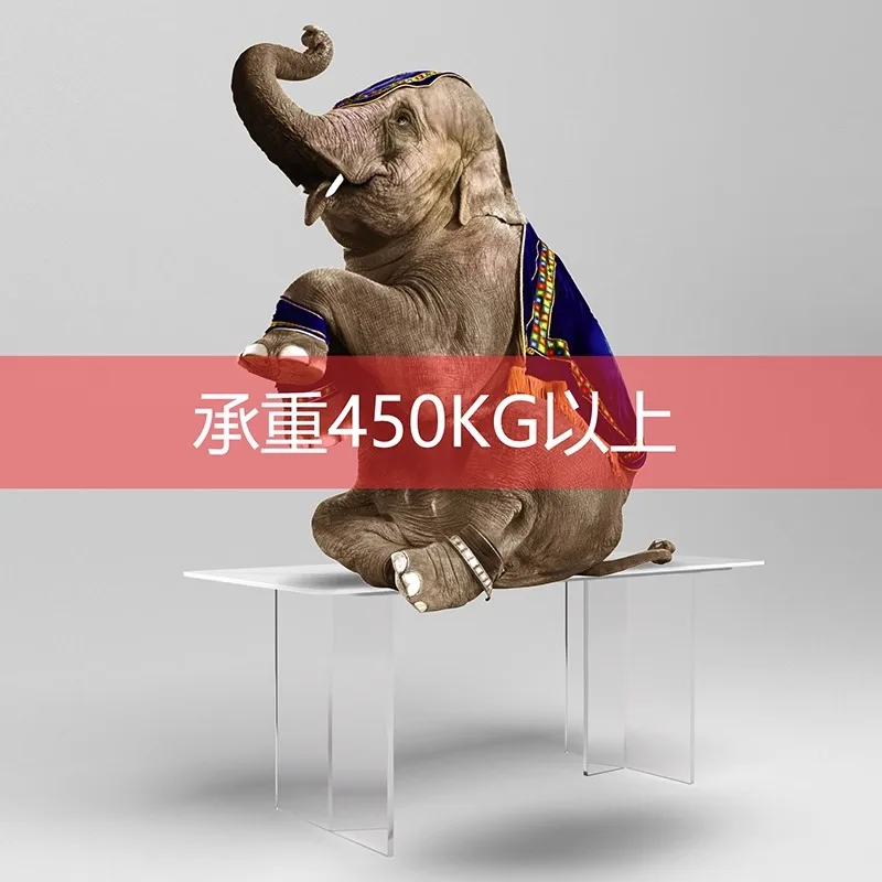 Transparent acrylic table legs custom T-shaped suspended rock slab dining table bracket coffee table island table support legs