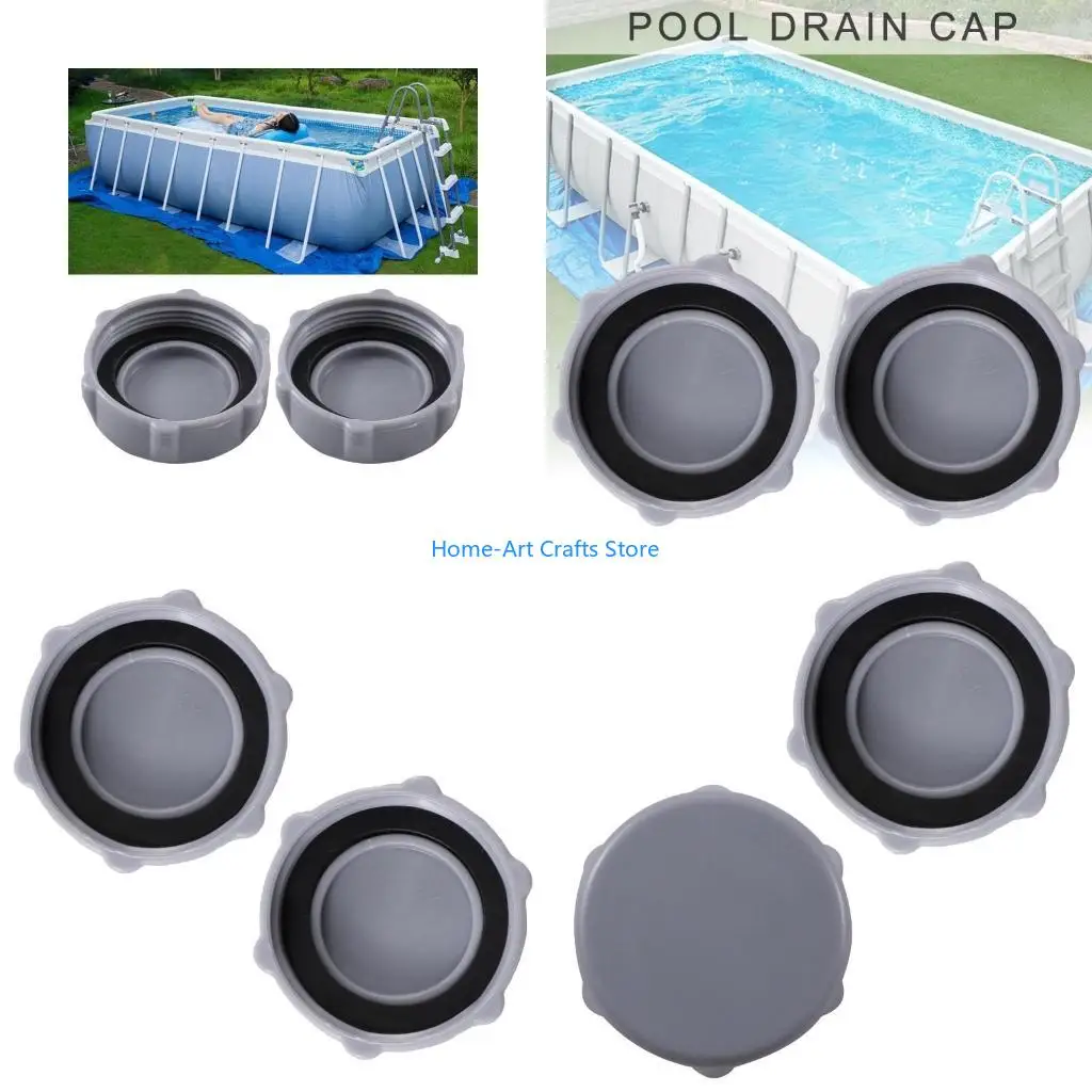 Y3NA Set of 2 Gray Pool Drain Valves Caps Suitable for P6H1158ASS16 Model Pool