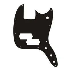 Pleroo Custom Electric Guitar Parts - For Mustang Pj Bass Modified Guitar Pickgaurd 3 Ply Black