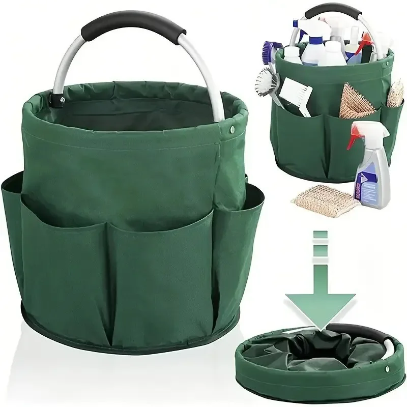 For Portable Foldable Picnic Basket Garden Tool Storage Outdoor Handheld Travel Wash Bag Organizer Camping Beach Shopping