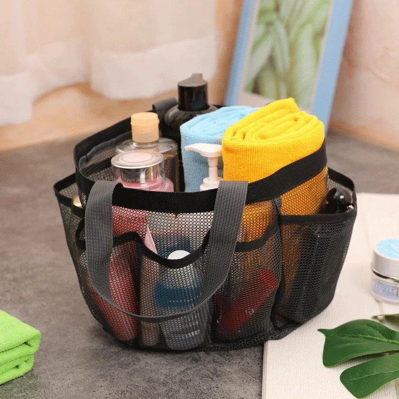 

Mesh Bathroom Storage Bag Large Capacity Beach Cosmetics Storage Bag Single Shoulder Portable Mesh Beach Shower Bag
