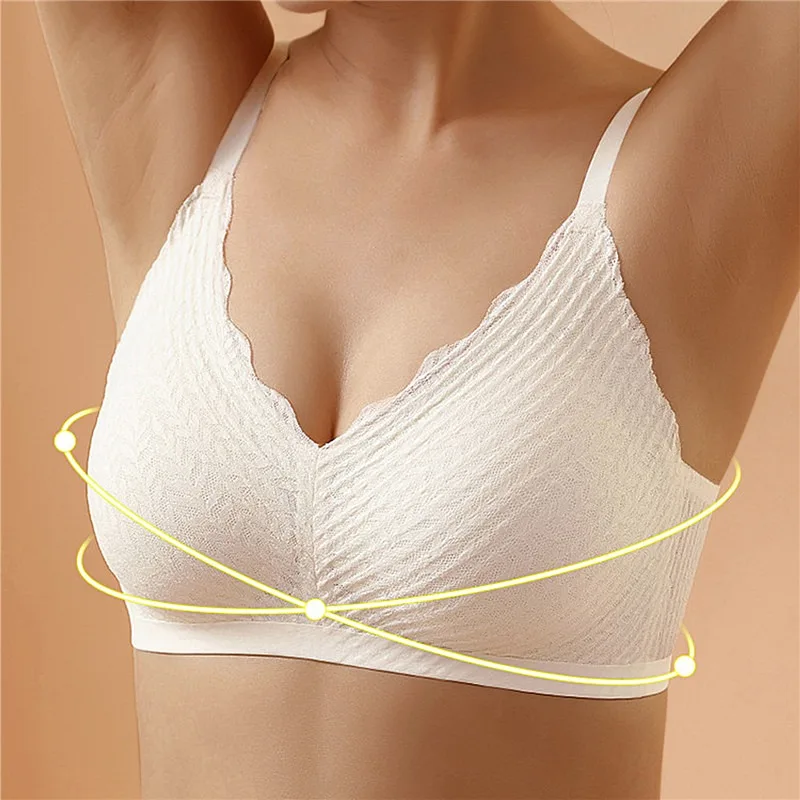 Sexy One-Piece Bra Women No Steel Ring Breathable Large Size Underwear Gathered Bra Push Up Simple Lingerie Seamless Bralette