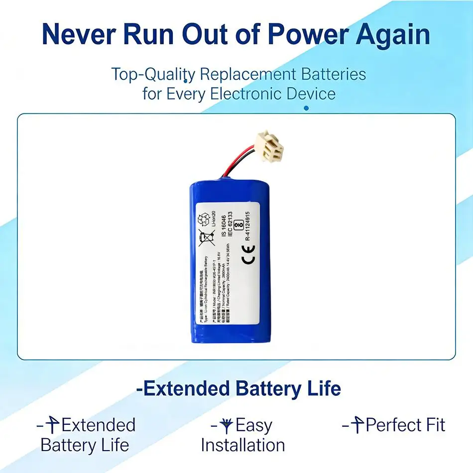 

Аккумулятор для робота-пылесоса INR18650 M26-4S1P 2600 мАч для Ilife V5 V5s V50 V3 DF45 DF43 Plus V3s Pro
