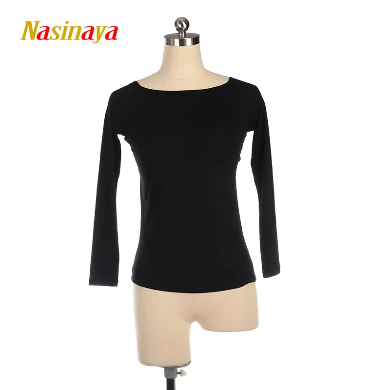 

Женская тренировочная футболка для фигурного катания на заказ, для соревнований, с длинным рукавом, из модала, для гимнастики на льду