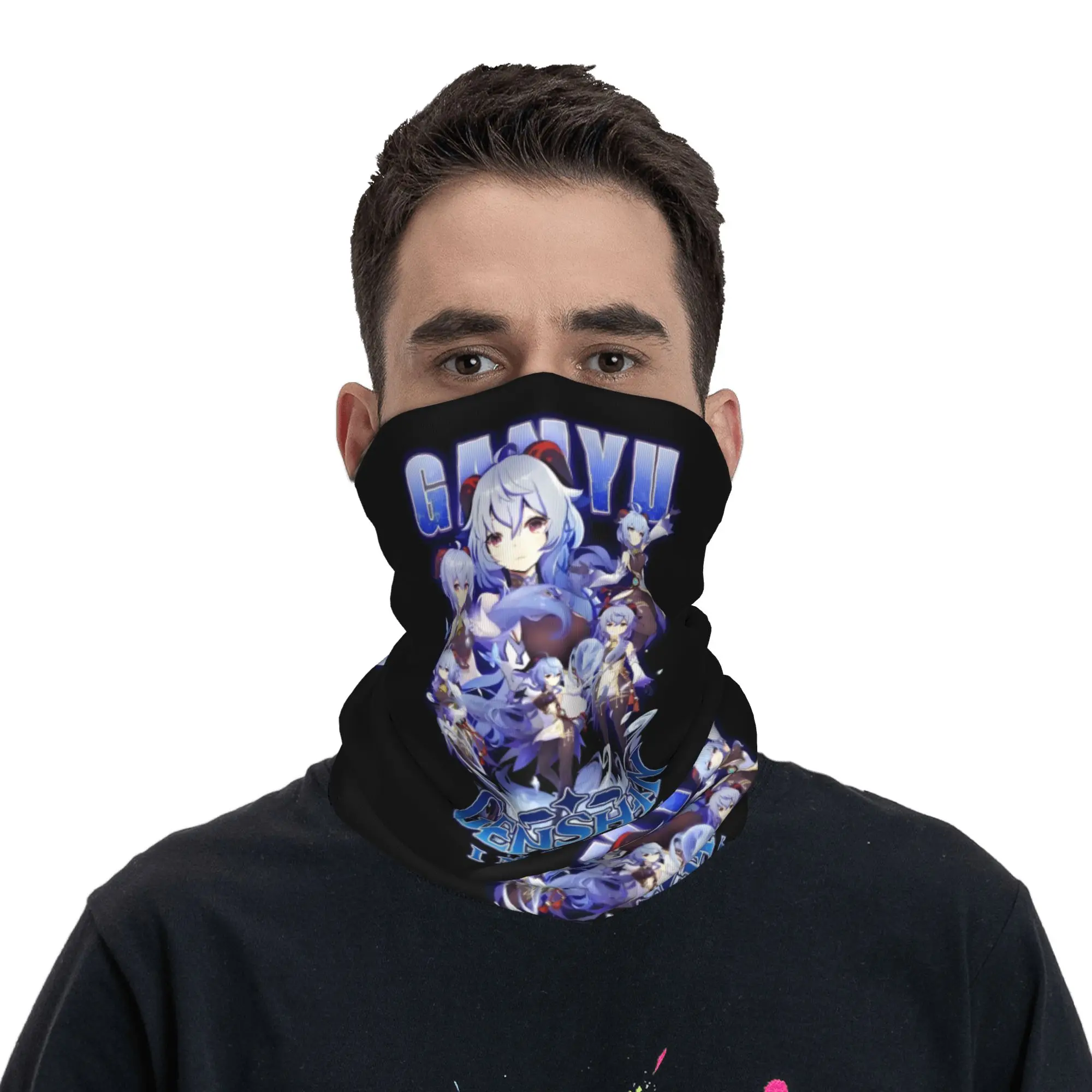 لعبة Anemo Geo Pyro Hydro Genshin Impact GANYU باندانا الرقبة الجراب للتزلج الدراجات التفاف وشاح Cryo Electro Dendro عقال #4