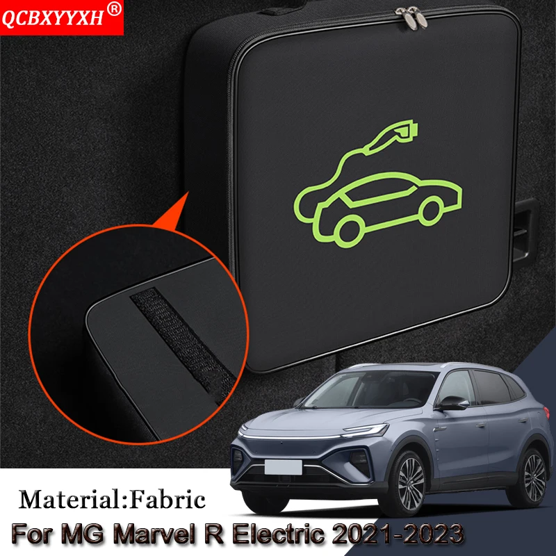 EV Car Charging Cable Storage Carry Bag For MG Marvel R Electric 2021 2022 2023 Charger Plugs Sockets Waterproof Fire Retardant