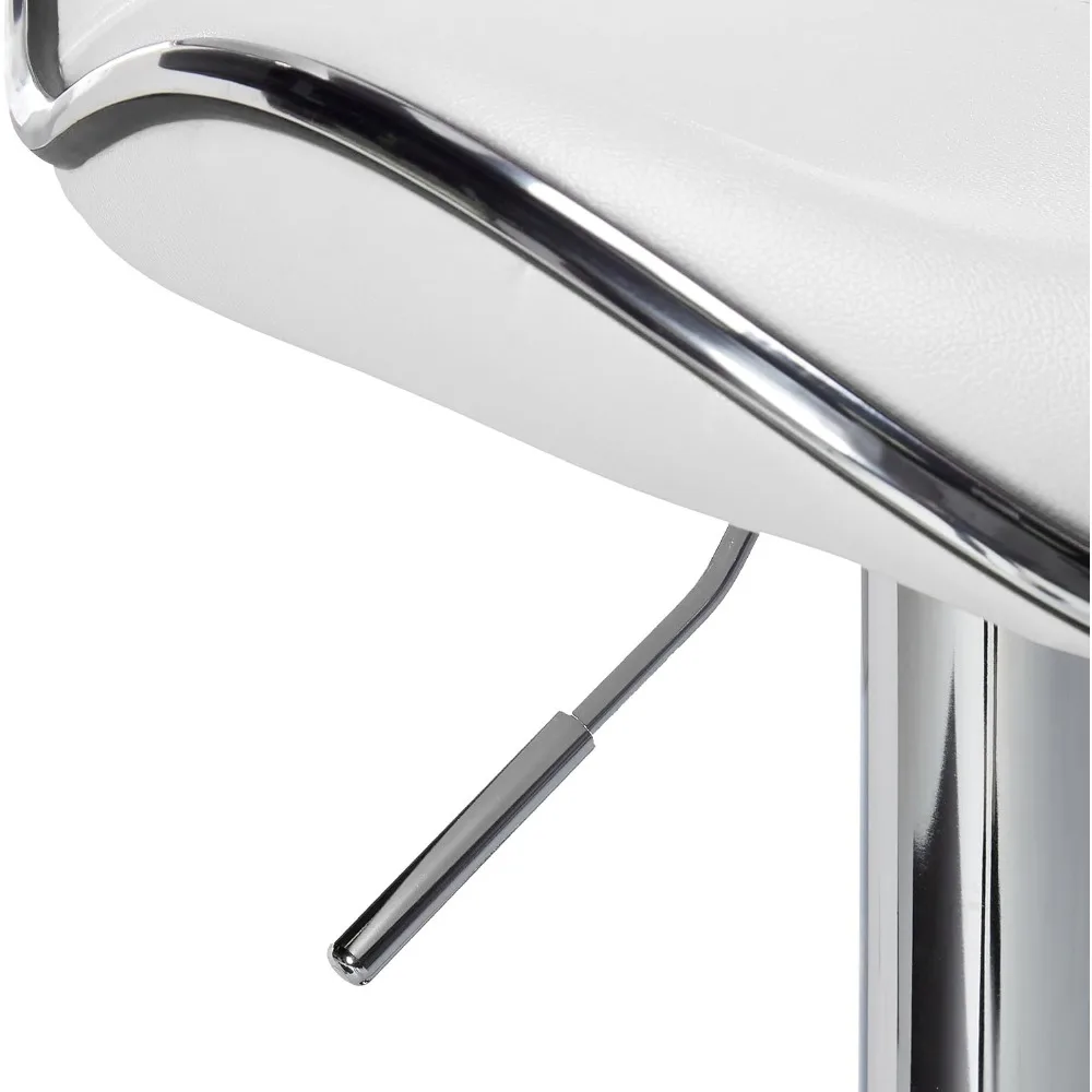 Bar Chairs, Cushioned Leatherette Upholstery Airlift Adjustable Swivel Barstool with Chrome Base, Set of 2, Bar Chairs