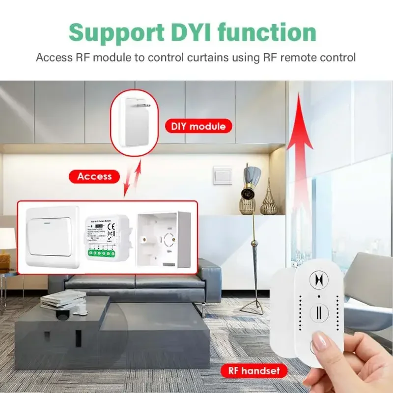 Tuya ZigBee/WiFi Smart Gordijn Schakelaar Module Voor Rolluik Jaloezieën Motor QS-S10-C04/ECC02 Schakelaar Ondersteuning Google Home Alexa