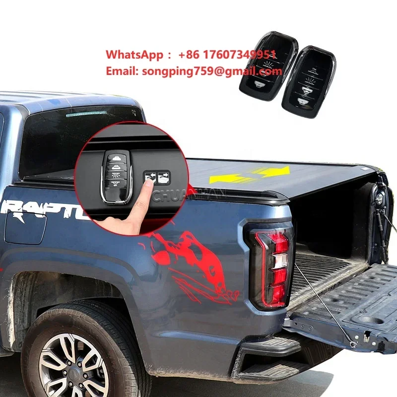 Aluminum Electric Retractable Pickup Truck Bed Cover L200 Tonneau Cover for F-150Raptor