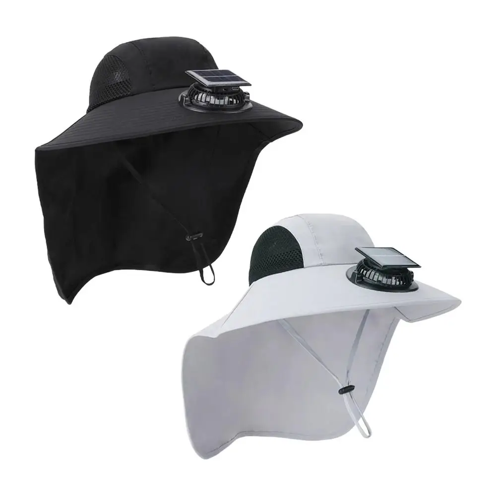 

Portable Wide Brim Solar Fan Hat USB Charging UPF50+ Fishing Hat Quick Dry Sun Men Cap for Outdoor
