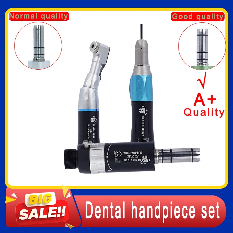 Whole Set Dental Low Speed Straight Contra Angle Handpiece For Lab E-type Motors Air Turbine Motor Dentist Tools