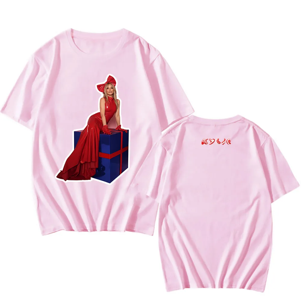 كايلي عيد الميلاد ألبوم الجرافيك المحملة المغني كلي مينوغ تي شيرت للجنسين الشارع الشهير قصيرة الأكمام القطن الذكور بلايز طباعة الملابس