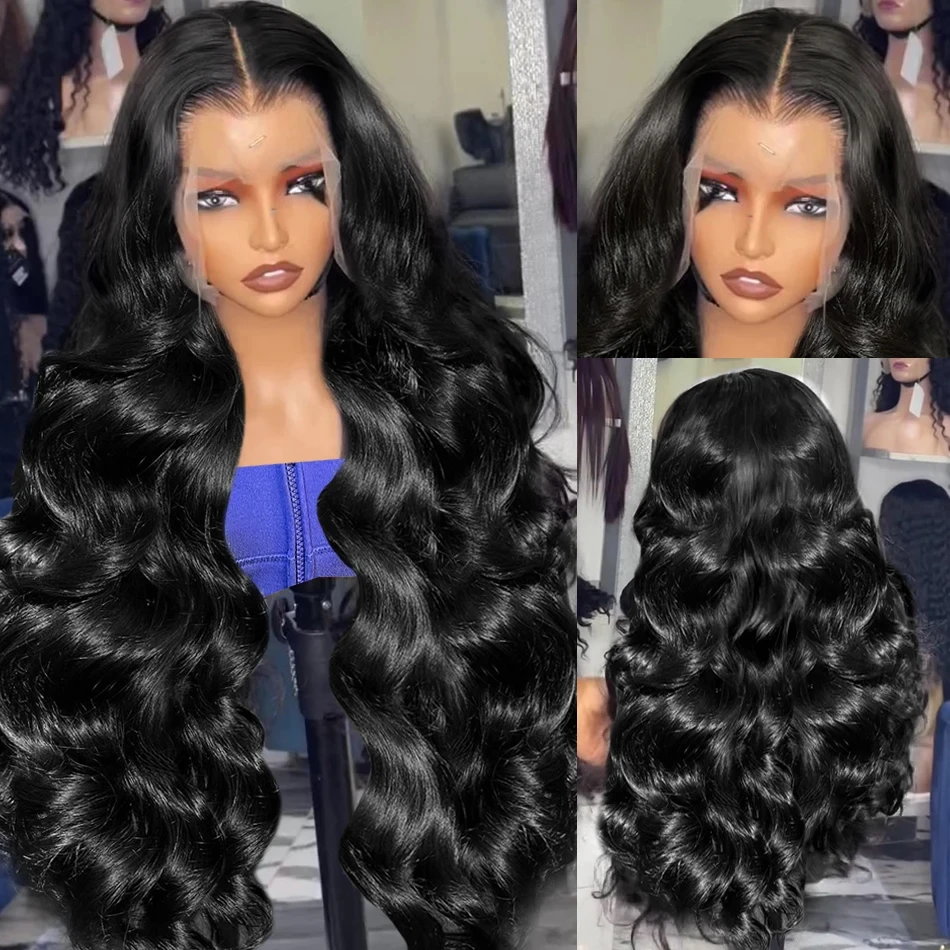 Brazilian 30 38 Inch Body Wave 13x4 HD Transparent Lace Frontal Wig 250 Density 13x6 Lace Front Human Hair Wigs For Women