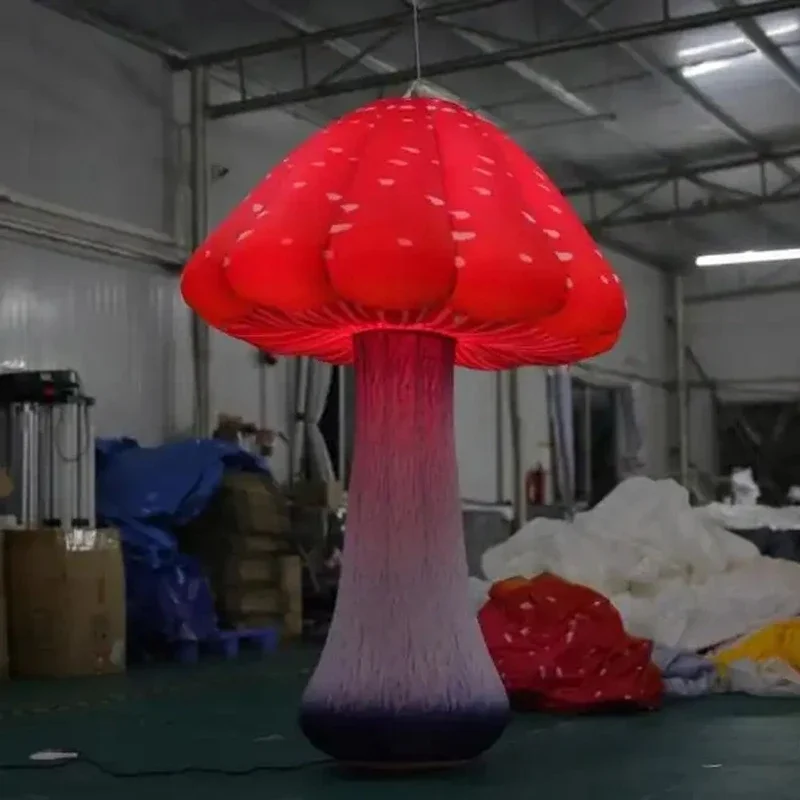 New inflatable mushroom model with LED lights artificial inflatable mushroom plant balloon blow up flower for outdoor decoration