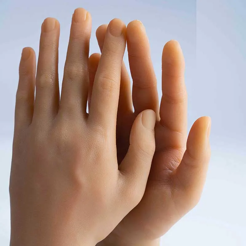 Lifelike High Simulation TPE Realistic Male Hand Model S7 Fake Nail Art Watch Display Manicure Painting Man's Hands
