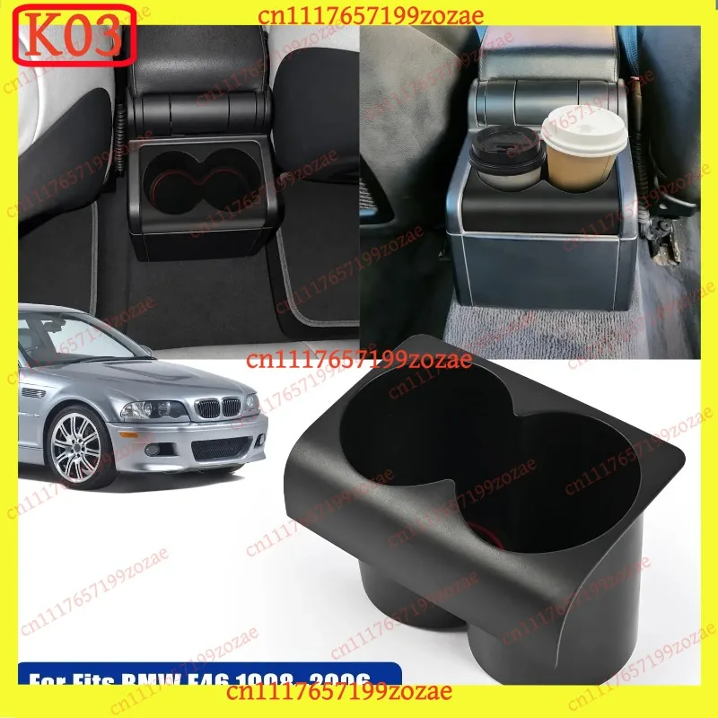 LK Car Rear Ashtray Center Console Dual Drink Cup Holder Insert Replacement Parts For BMW 3 Series E46 1999‑2006