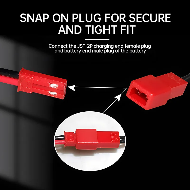 3.7V USB Charger with JST-2P Plug Connector for RC Cars, Ships, Drones, Gliders,and Helicopters 3.7V Lipo Battery Charging Cable