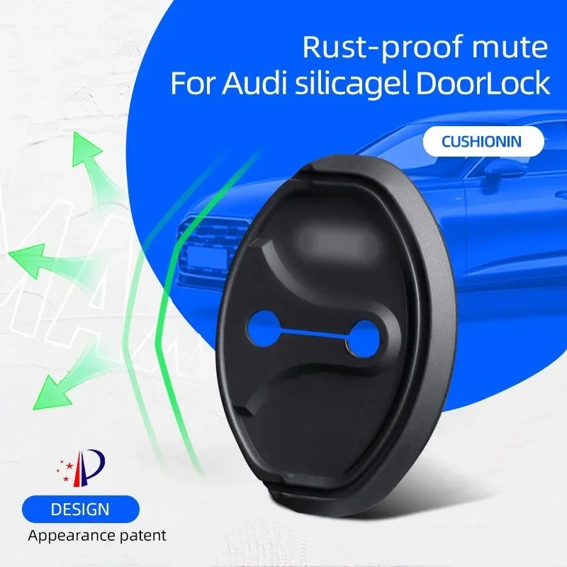 For Audi Q2l Q3 Q5l A3 A4l A5 A6lrs Car Door Lock Buckle Protective Cover Silicone Door Shock Pad Decoration Modification