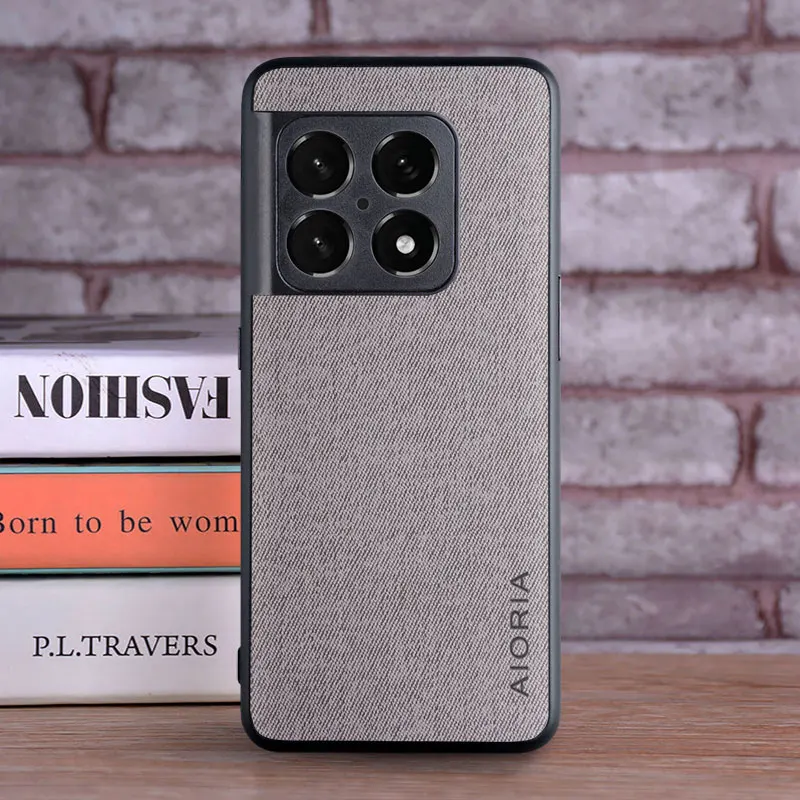 Case for Oneplus 10 Pro 10T Luxury textile Leather skin soft TPU hard phone cover for oneplus 10 pro case