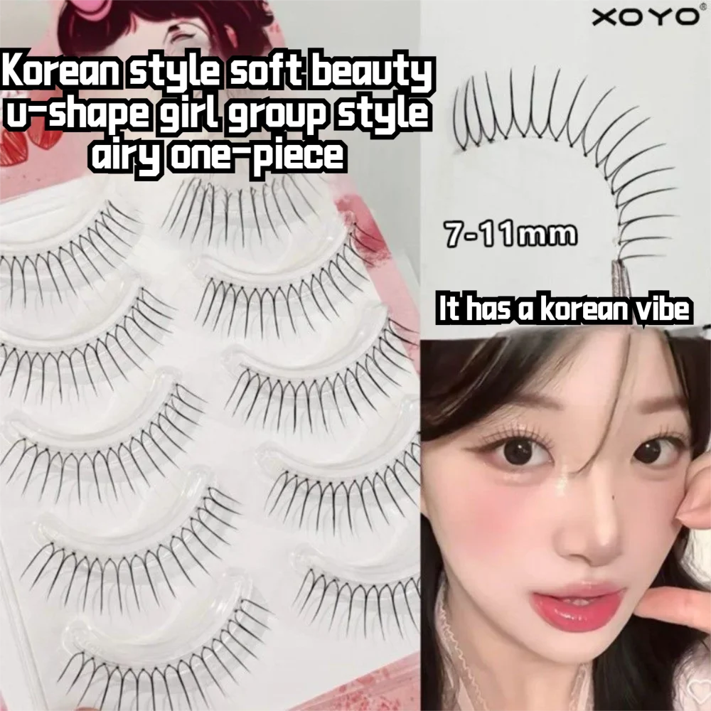 Faux cils entiers faits à la main, longs et naturels, en faux vison 3D, style coréen, sans cruauté, extension de cils