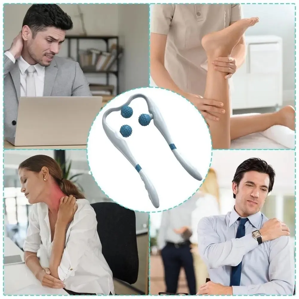 

Vibration Cervical Massage Instrument Three-level Adjustment Extended Handle Neck Massager Roller Ergonomic Triple Balls
