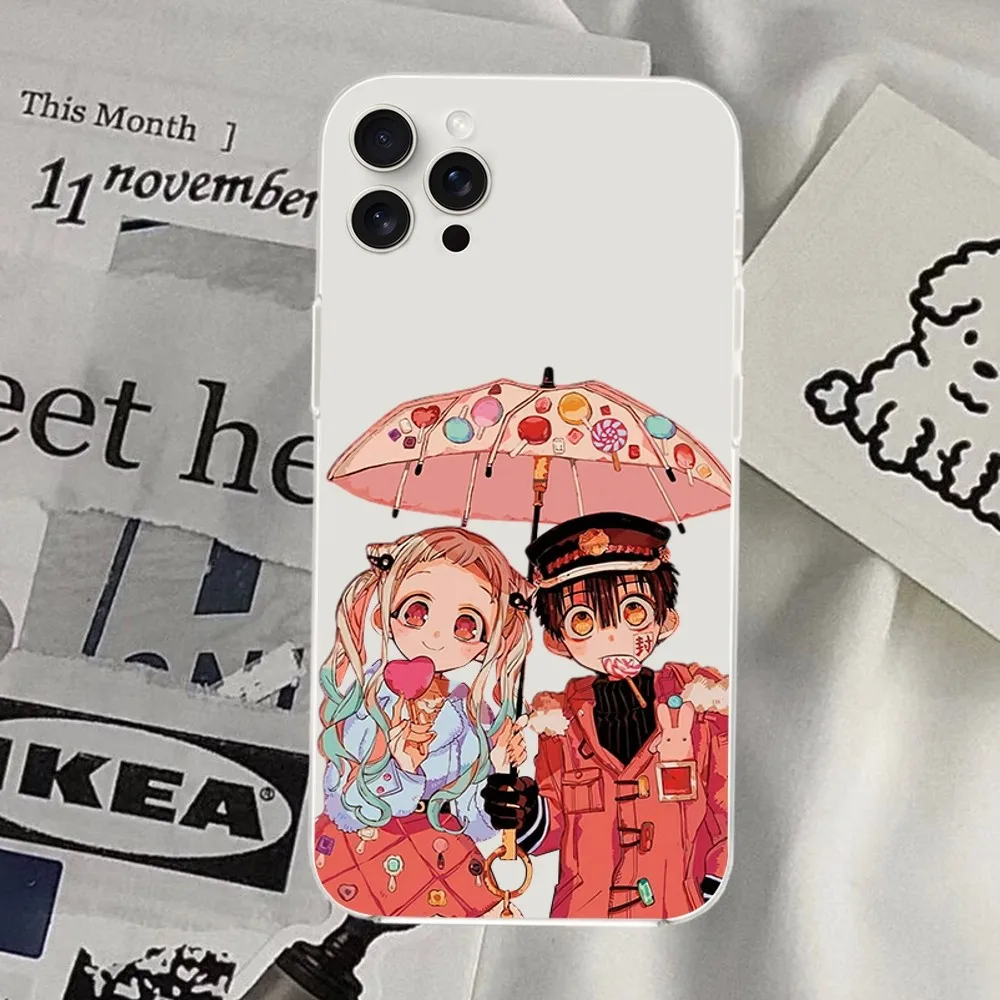 bilibili Anime T-Toilet-bound Hanako-kun Phone Case For iPhone Mini Plus 11 13 12 14 15 8 Pro XS Max X SE XR Transparent Shell