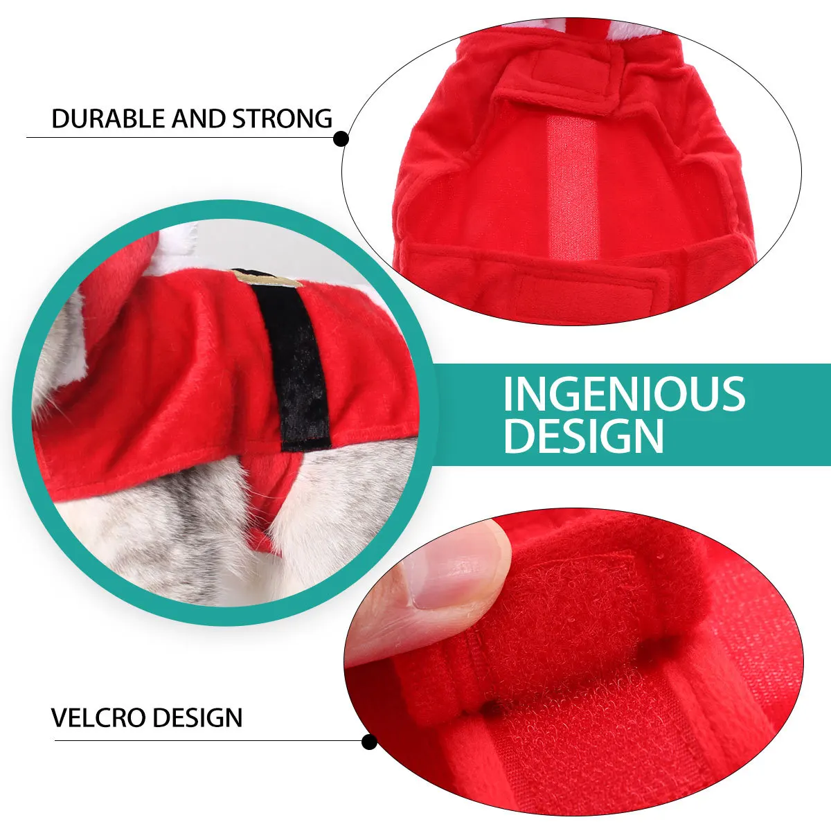 

Christmas Pet Costume Red Formal Dress Comfortable Small Dog Cat Clothes for Xmas Party Pet Supplies Dog Clothes