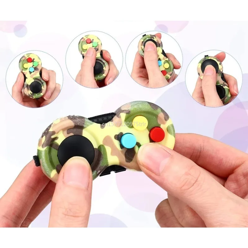 Fidget Pad with 8 Fidget Functions, Fidget Controller Stress Reducer Toy Cube Relieves Stress and Anxiety Toys