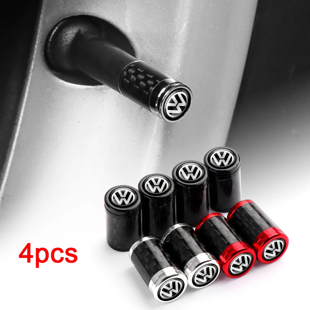 4Pcs 3D Metal Tire Valve Caps Car Tyre Air Stems Cover Decorate For Volkswagen GTI Golf Tiguan Beetle Passat Scirocco Polo Rline