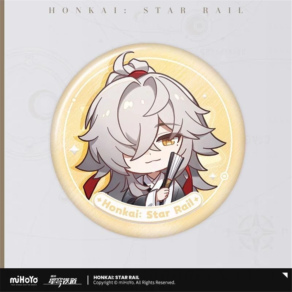 58mm Game Honkai: Star Rail Jing Yuan Blade Jingliu Raiden Bosenmori Mei Acheron Cosplay COSTUME Badge Pin SPTE Tinplate Brooch﻿