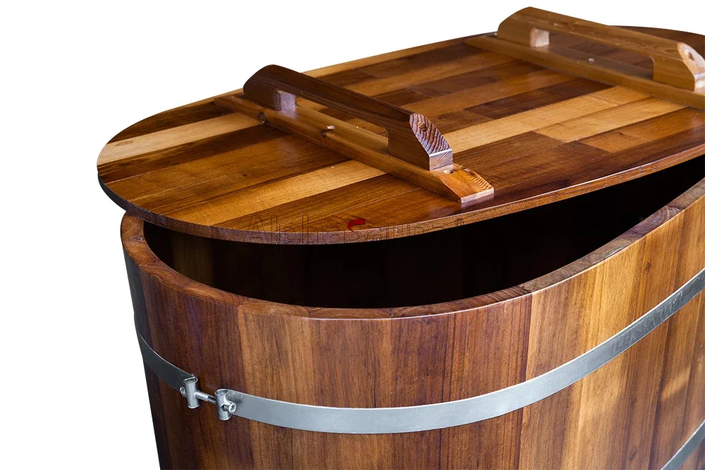 

Ice Bath Therapy Dedicated Rubber Wood Lxuxry Wifi Cold Plunge Tub Outdoor