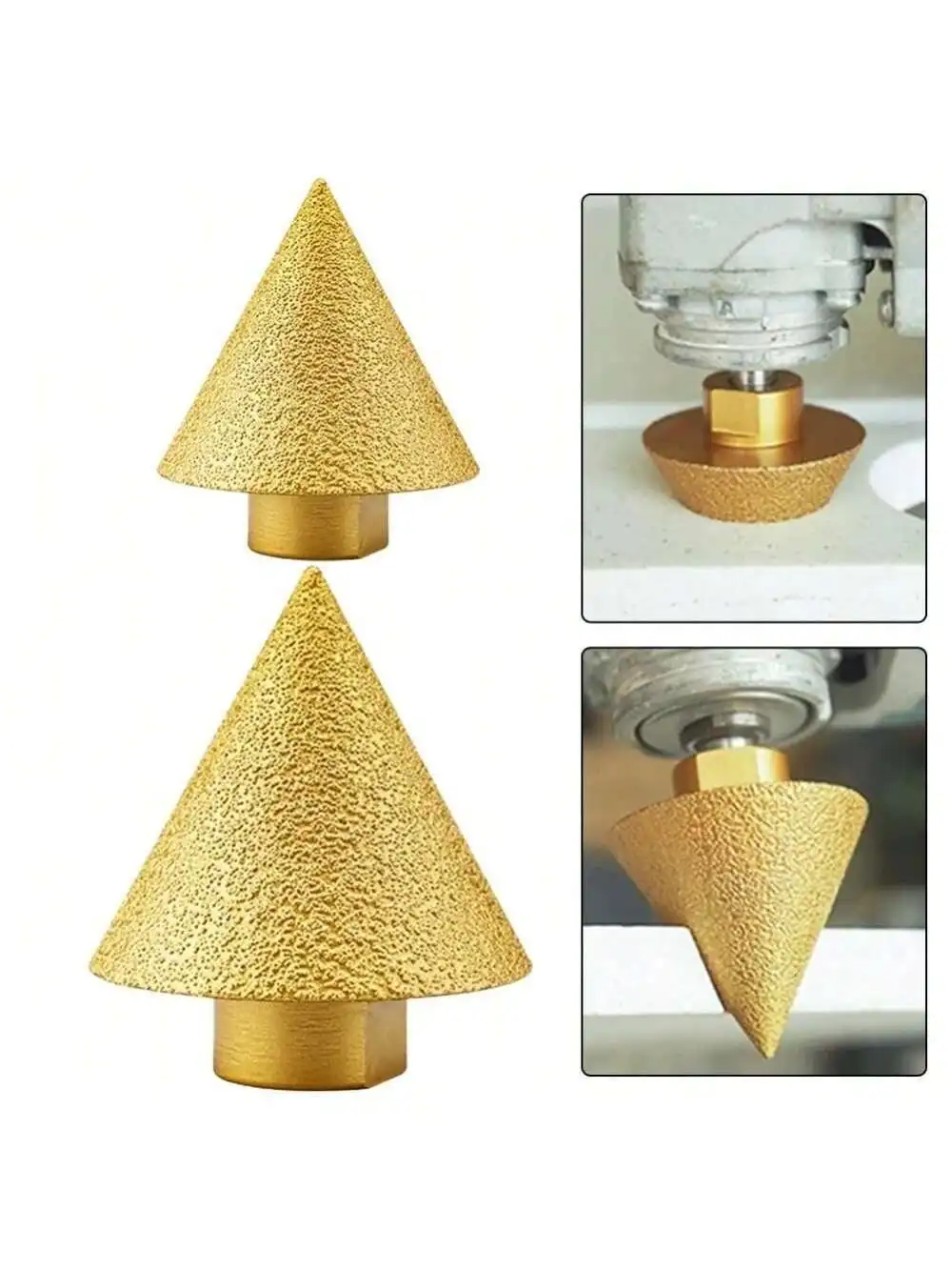 1pc M10 Thread  Beveling Chamfer Bit 38/50mm Cone Carve Polishing Grinding Wheel For Porcelain Tiles Cutter Trimming