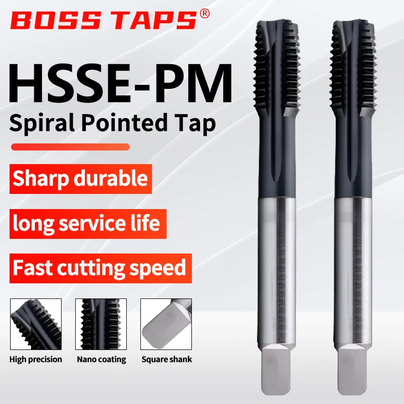 BOSS الصنابير HSSE-PM DIN 371 376 القياسية دوامة مخدد الحنفية وأشار تشكيل لفة M3 M4 M5 M6 M8 M10 M12 M14 M16 آلة الموضوع الصنابير