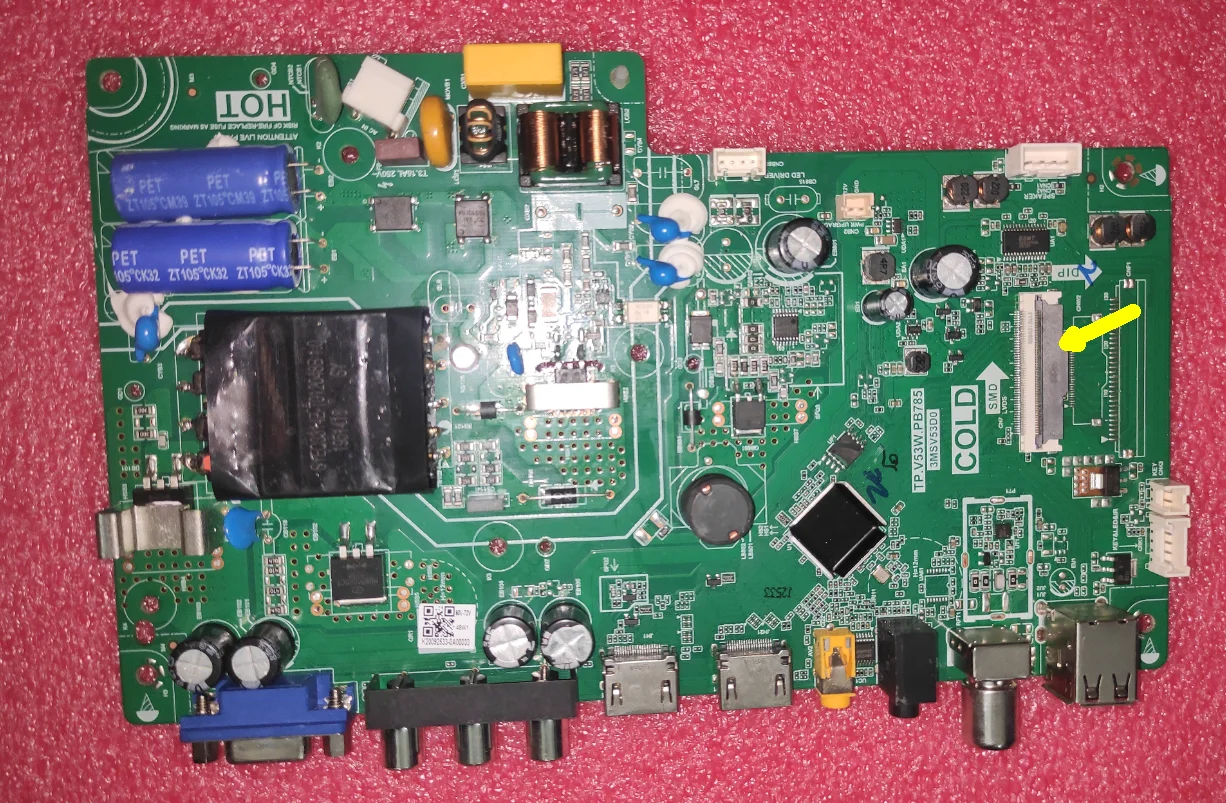 ¡Envío gratis! TP.V53W.PB785 3MSV53D0 placa base de TV tres en uno bien probada, tres interfaces