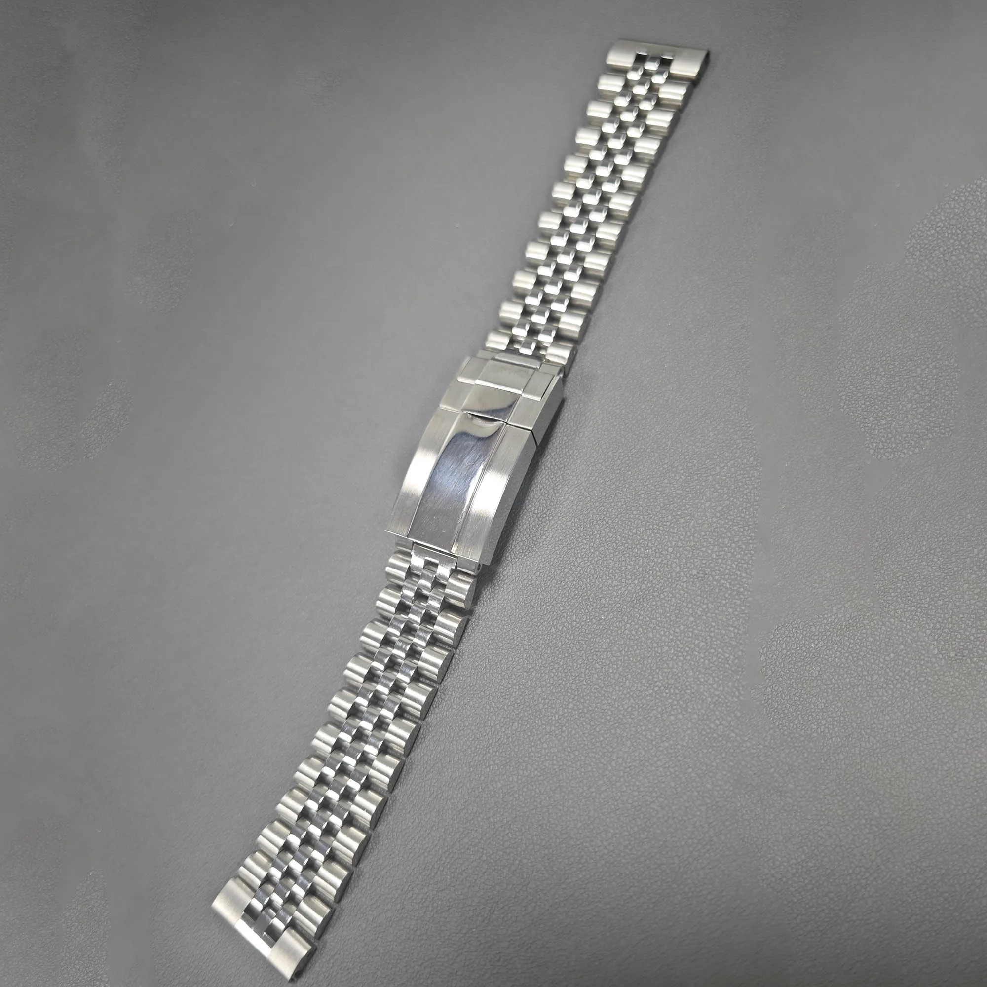Rolamy Jubilee Watch Band For Rolex Seiko Stainless Steel Metal Strap 19mm 20mm 22mm Universal Straight End Screw Links Clasp