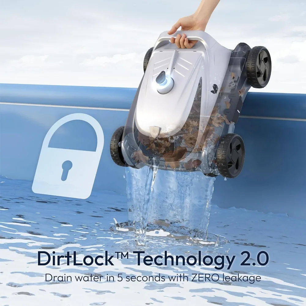 Bubot 500P Limpador de piscina robótico sem fio, aspirador de piscina com sucção Bluehole, estacionamento automático, motores duplos, DirtLock 2.0