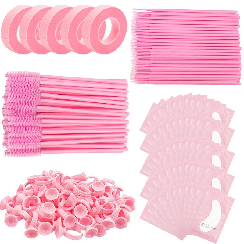 305ชิ้น/ชุดขนตาชุดอุปกรณ์ไมโครแปรงเทปกาวที่ยึดแหวนตาอุปกรณ์แปรงปัดมาสคาร่าแบบใช้แล้วทิ้ง