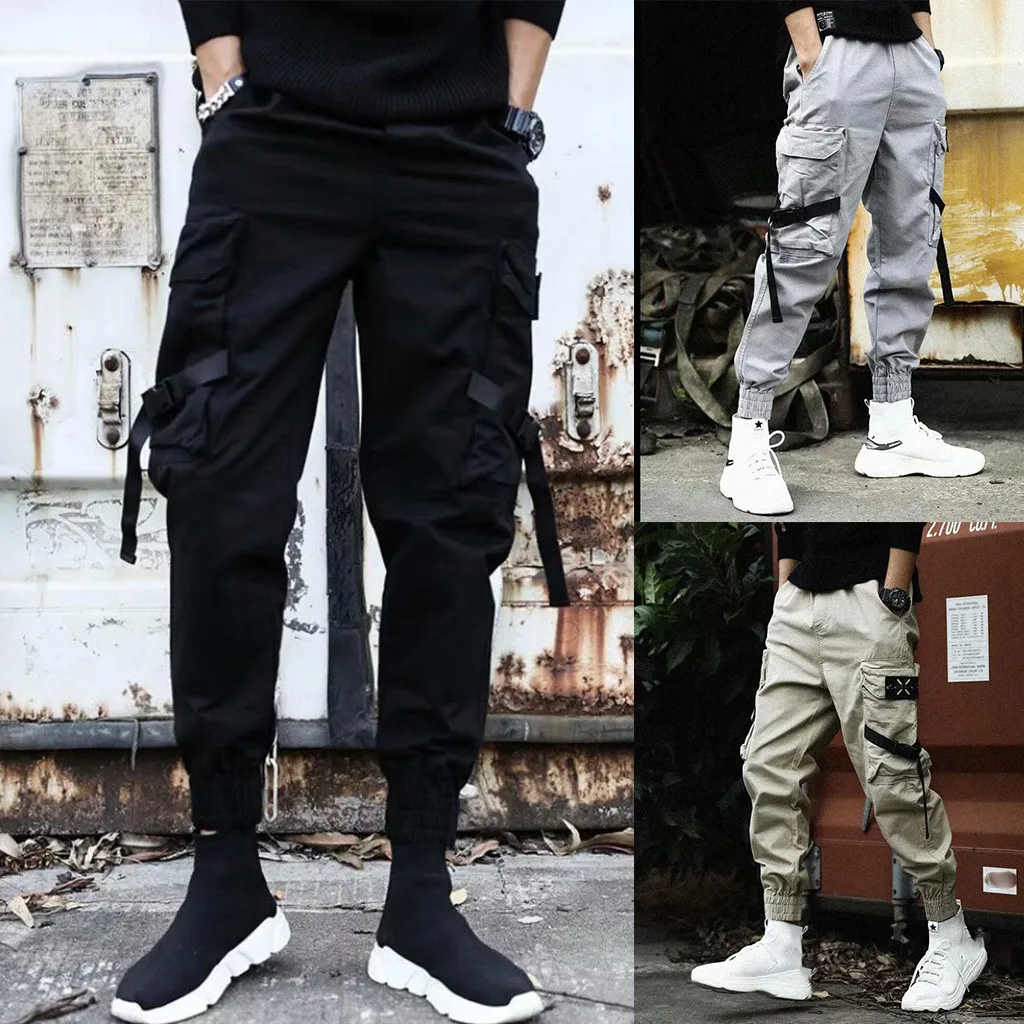 Loose Fit Cargo Pants Men Streetwear Trending Multi Pocket Joggers Bestseller Casual Trousers Techwear Style Track Pants 2026 T1