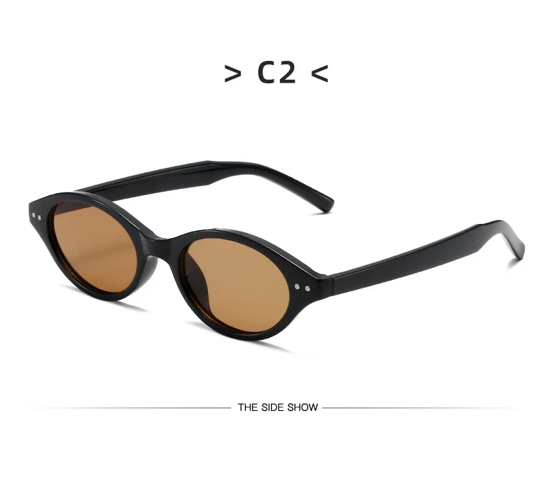 Kleine ovale Brillengestelle mit klaren Gläsern, süßes Süßigkeiten-Kostüm, dekorative Computerbrille, Damen-Sonnenbrille – Detail 8