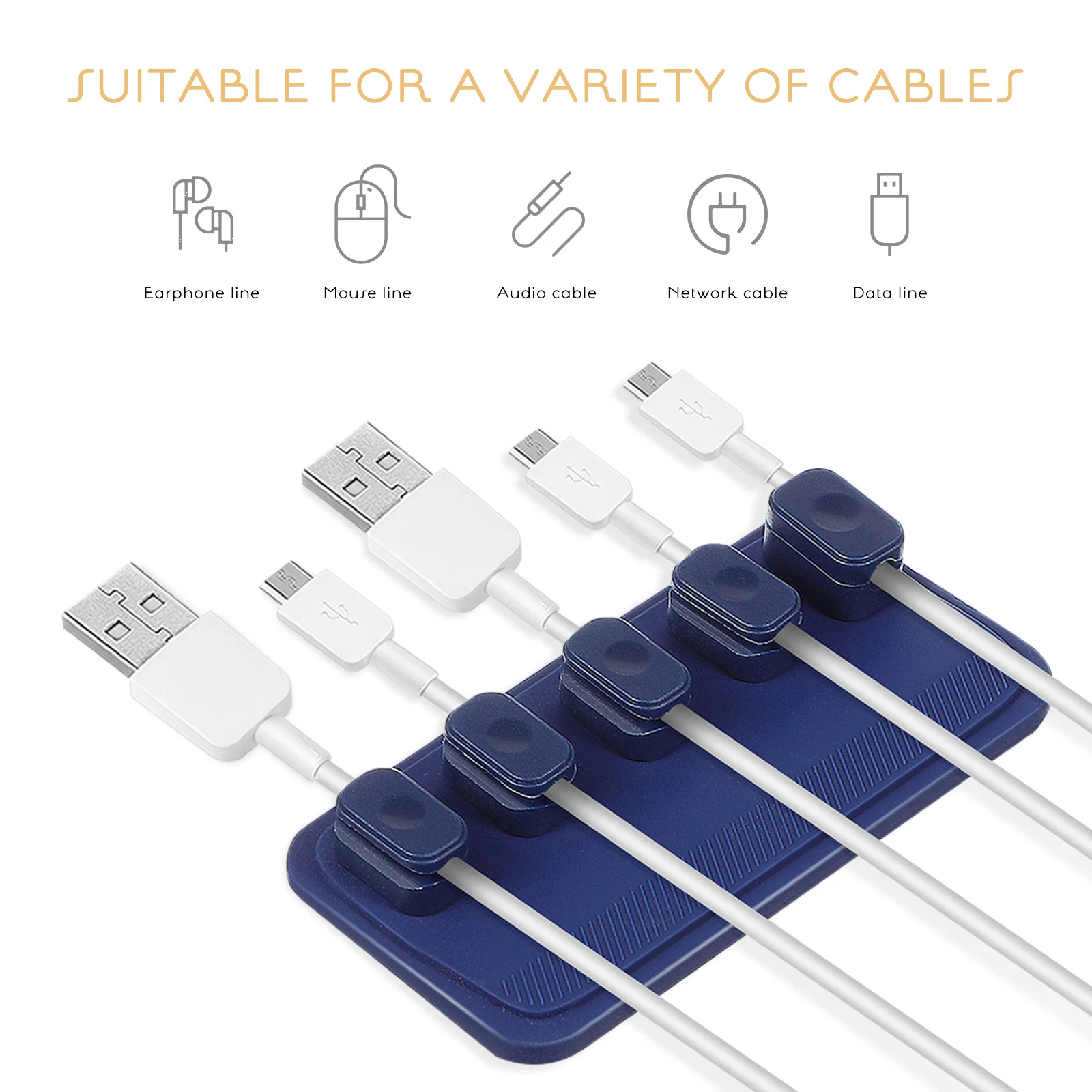 

2 set 2 Sets Magnetic Holder For Desk Wall Cord Organizer Clips Cable Management Cord Keepers Usb Holders Solid Wall