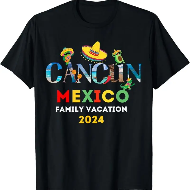 

Пляжная футболка Cancun Mexico Family Trip Vacation 2024, пот