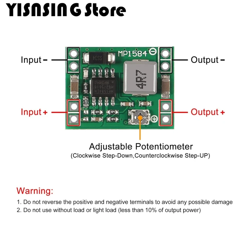 5/10pcs Mini MP1584EN DC-DC Buck Converter 3A Power Adjustable Power Supply Module 24V to 12V 9V 5V 3V Step-Down Power Module