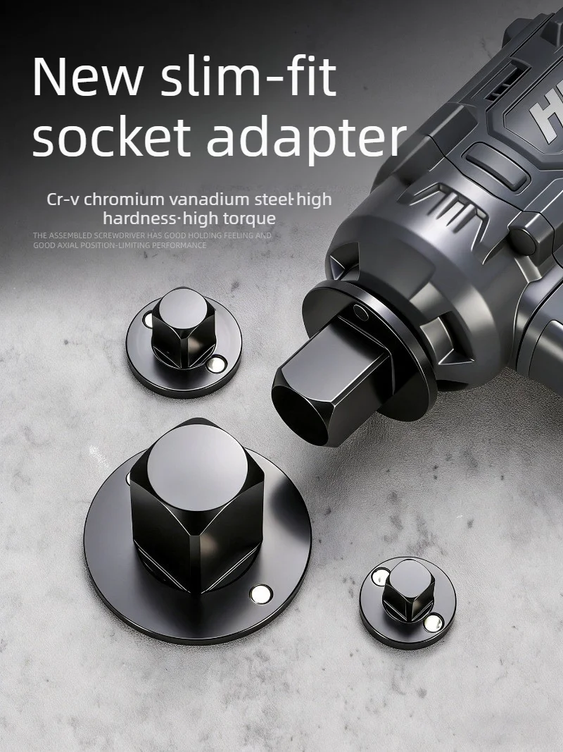 New-Generation Thin-Walled Socket Adapter Magnetic Concave Square Drive Converter for Tight Spaces Industrial Repair Tools