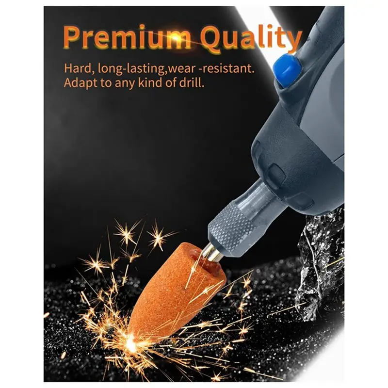 A84X-60Pcs Sanding Bits For Rotary Tool, Strong Grinding Stones Bits With 1/8In Shank, Aluminum Oxide Sanding Replacement Parts