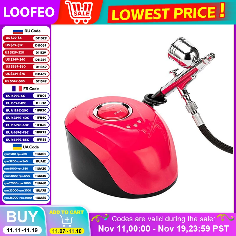 

Комплект аэрографа для моделирования, портативный нано-пистолет для распыления воды для татуировки ногтей и поделок своими руками с насадкой 0,3 мм и двойного действия