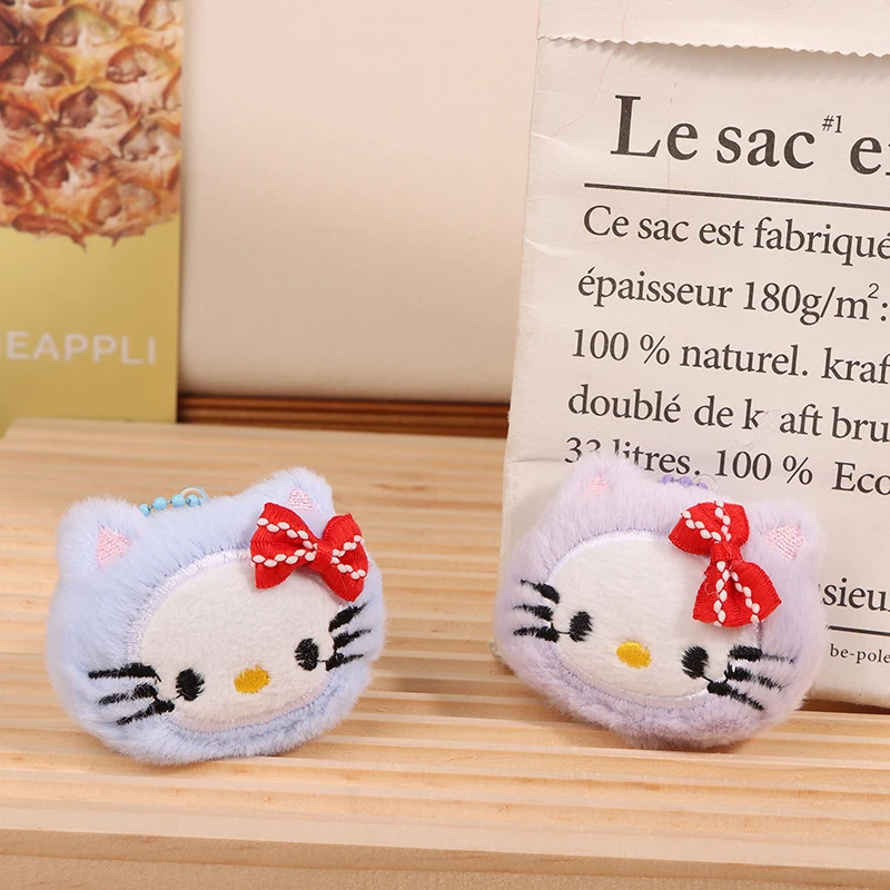 Pendentif en peluche Kawaii Bowvétérans t Hello Kitty, porte-clés chat de dessin animé, Sanurgente Stuffed Butter, porte-clés de voiture, sac à dos, cadeau de décoration, 1PC