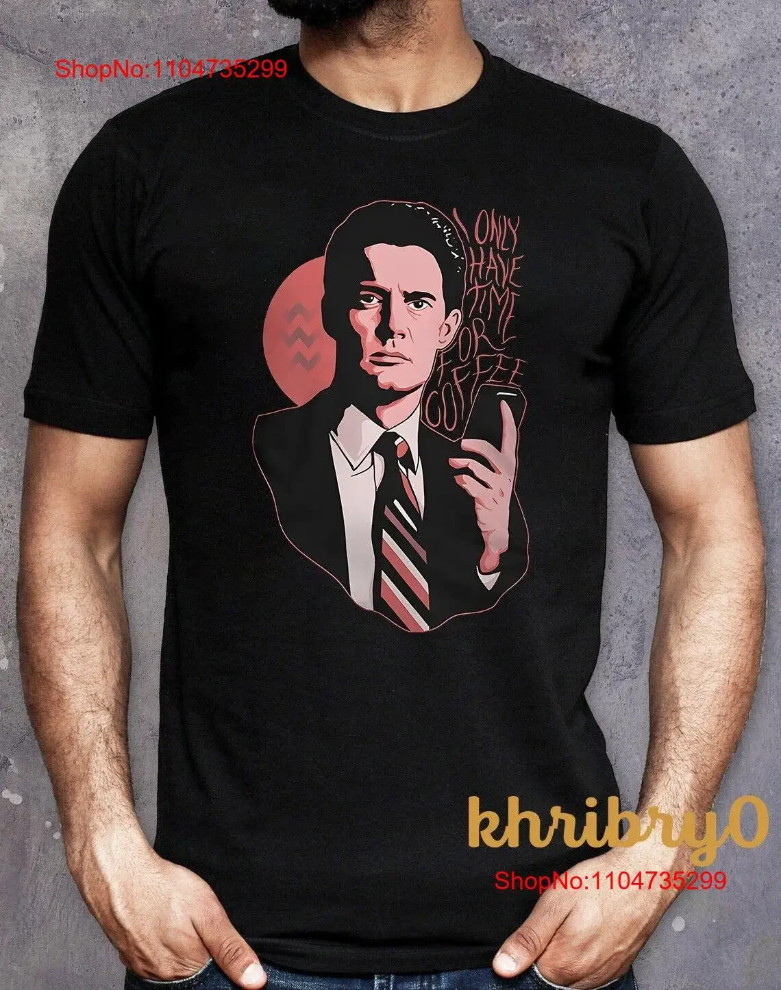 تي شيرت Twin Peaks Movie I Have Only Time For Coffee قطن تي شيرت عتيق مغسول ملابس مصممة متعددة الاستخدامات ملابس غير رسمية للشارع أوم #1