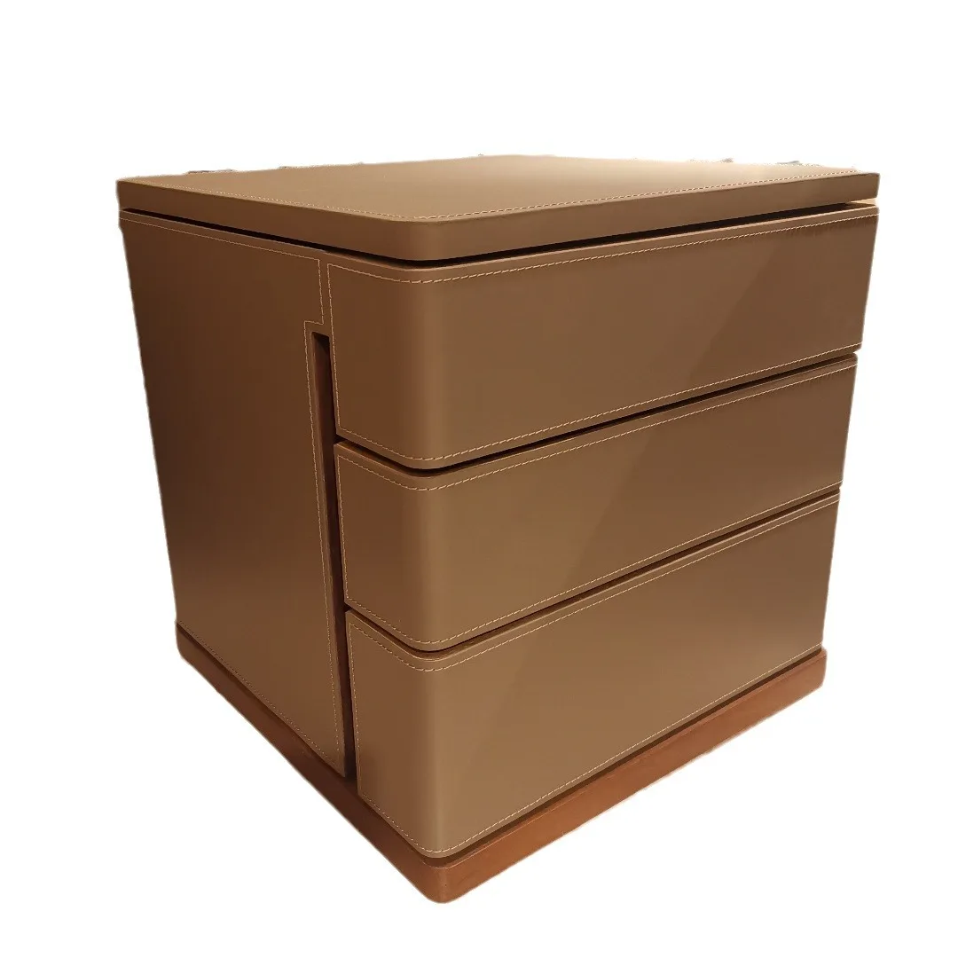 

Italian style, light luxury, bedside table, hard bag, leather, living room cabinet, saddle leather