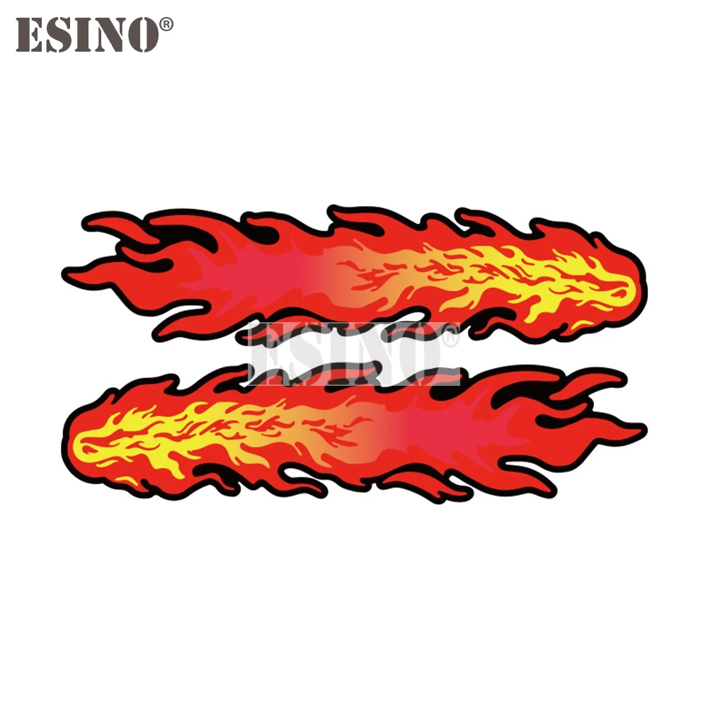 2 x Car Styling Sticker Cartoon PVC Decal Burning Fire Waterproof Car Body Pattern Vinyl